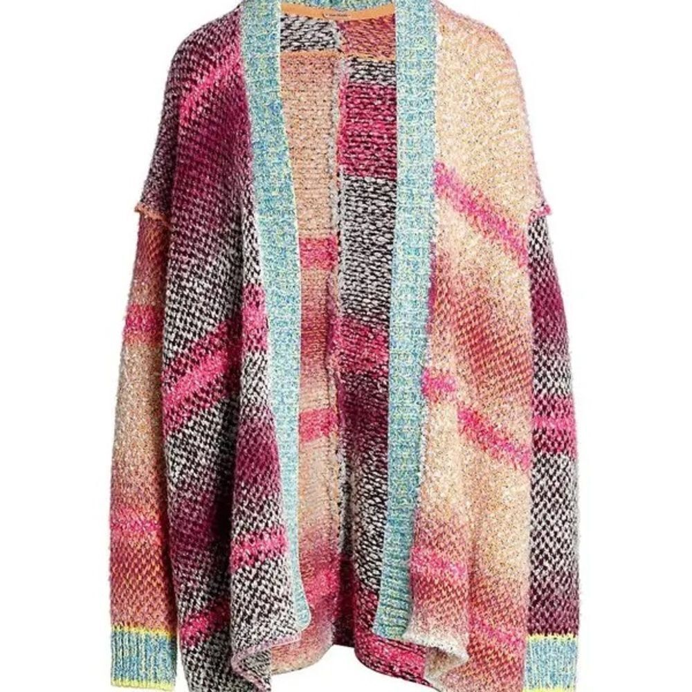 FREE PEOPLE Daydreamer Open-Front Cardigan - Orchid Cloud Combo